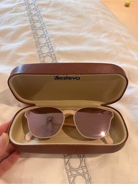 Illesteva Pale Pink Mirrored Sunglasses